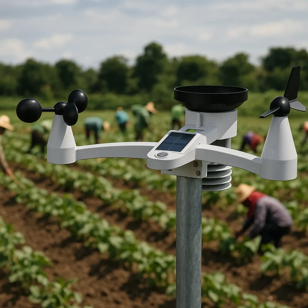 prana air weather station in a crop yield